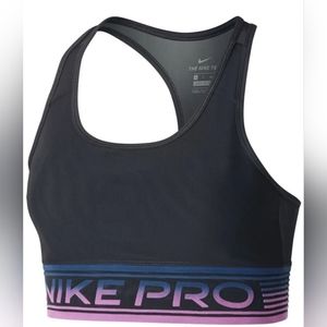 Nike Women PRO Extra Small Padded Mesh Sports Bra-Black/Cerulean CJ0711-010 XS